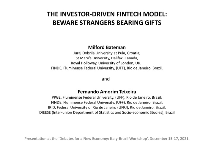 the investor driven fintech model beware