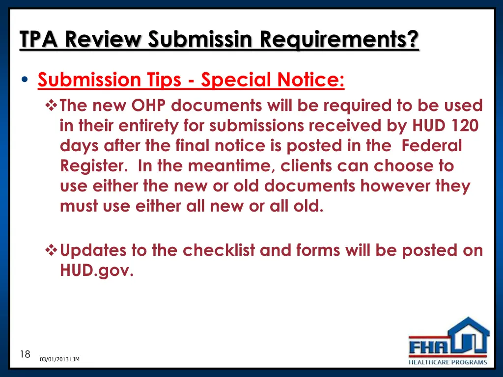 tpa review submissin requirements
