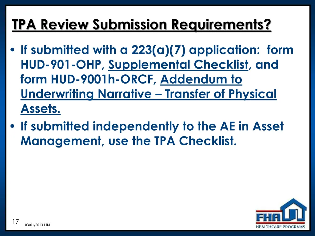 tpa review submission requirements