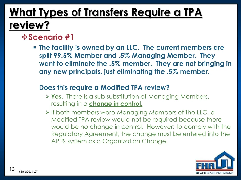 what types of transfers require a tpa review 2