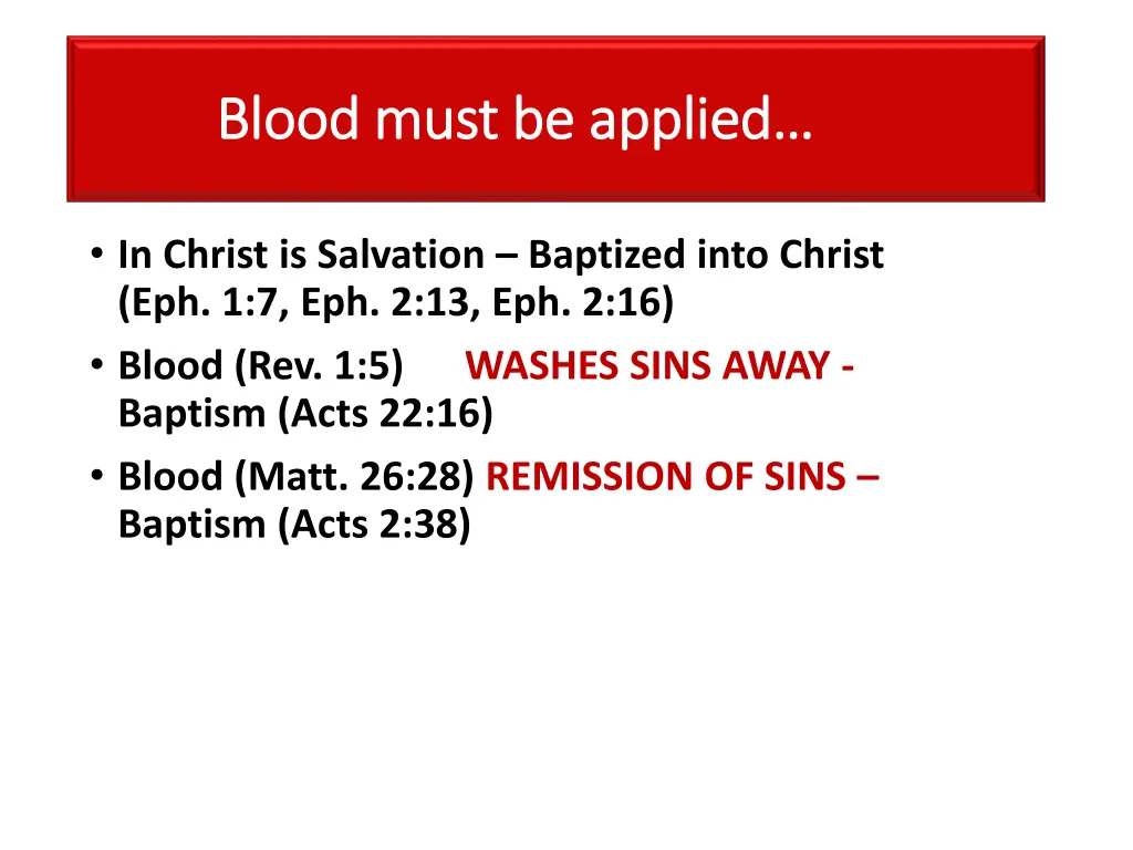 blood must be applied blood must be applied