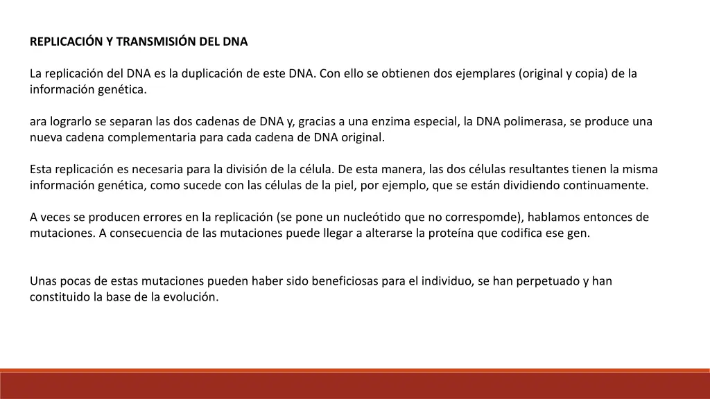 replicaci n y transmisi n del dna