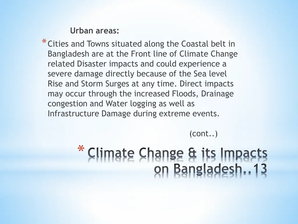 urban areas