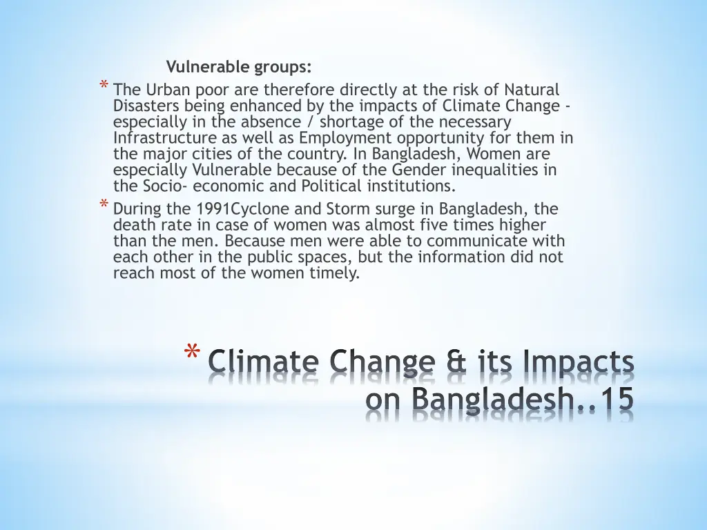 vulnerable groups the urban poor are therefore
