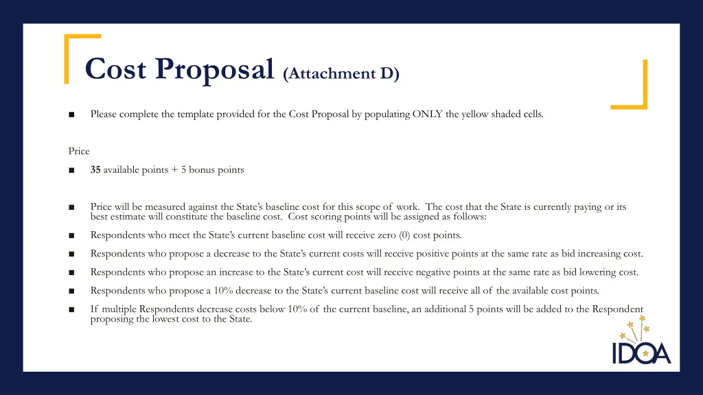 cost proposal attachment d