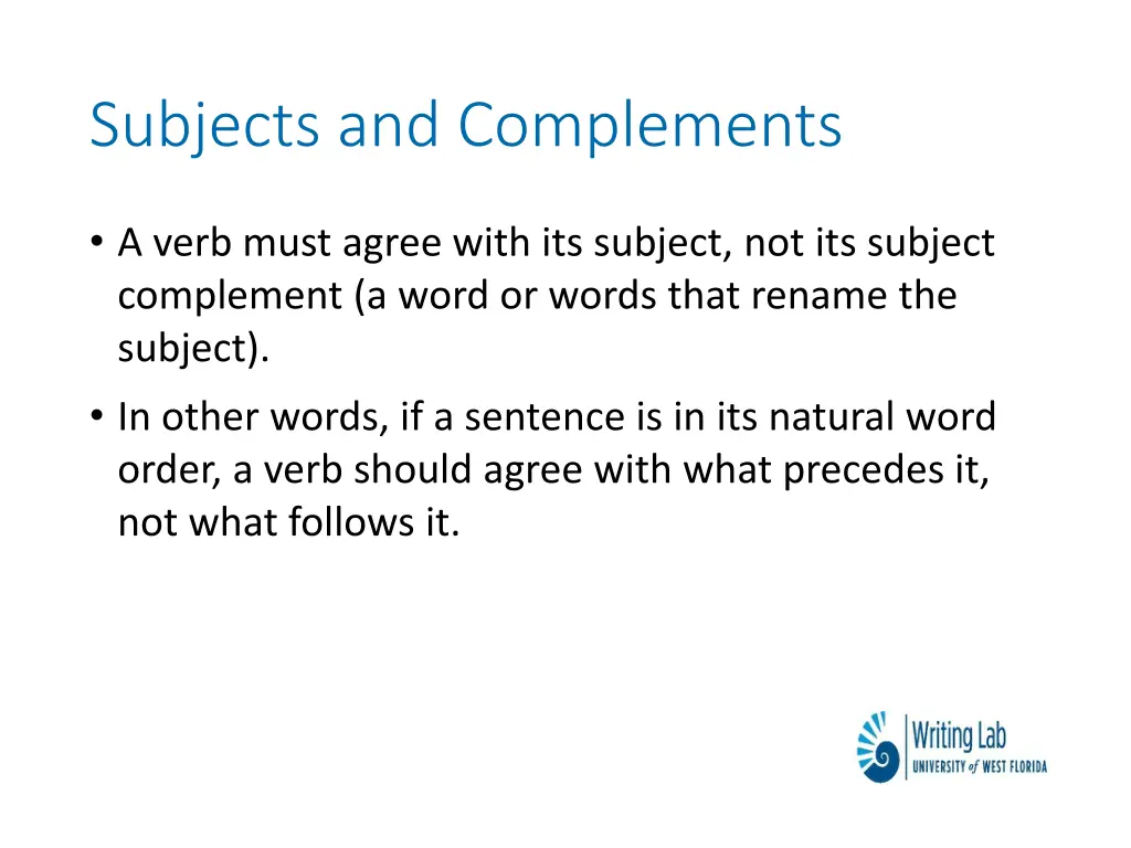 subjects and complements