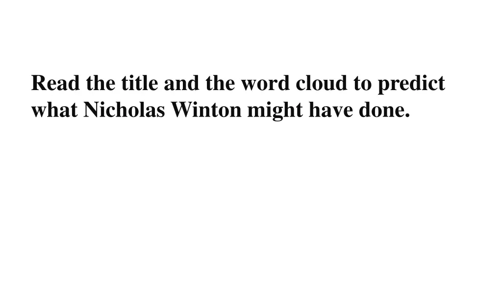 read the title and the word cloud to predict what