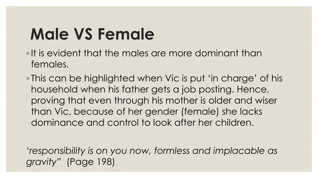 male vs female it is evident that the males
