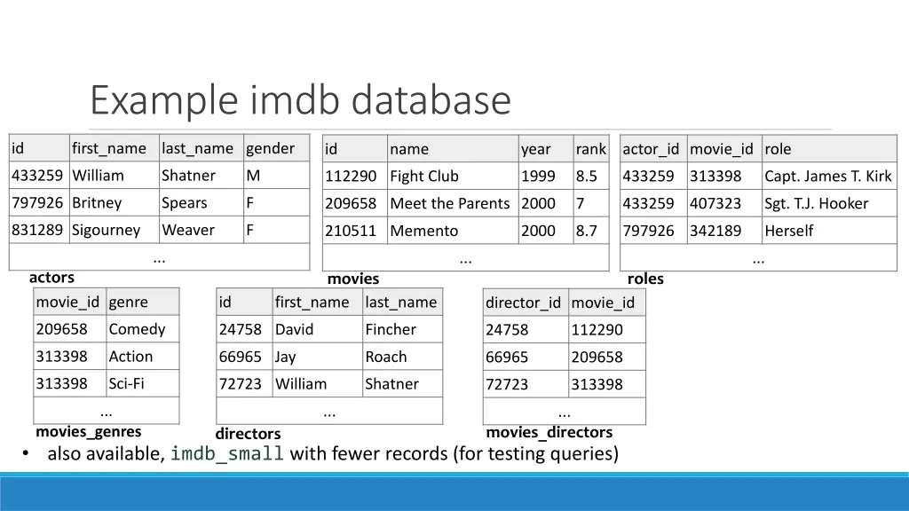 example imdb database