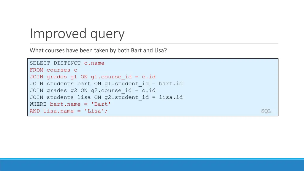 improved query