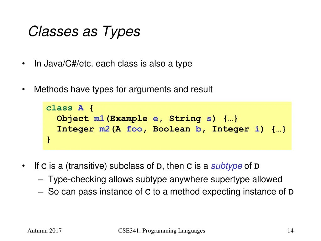 classes as types