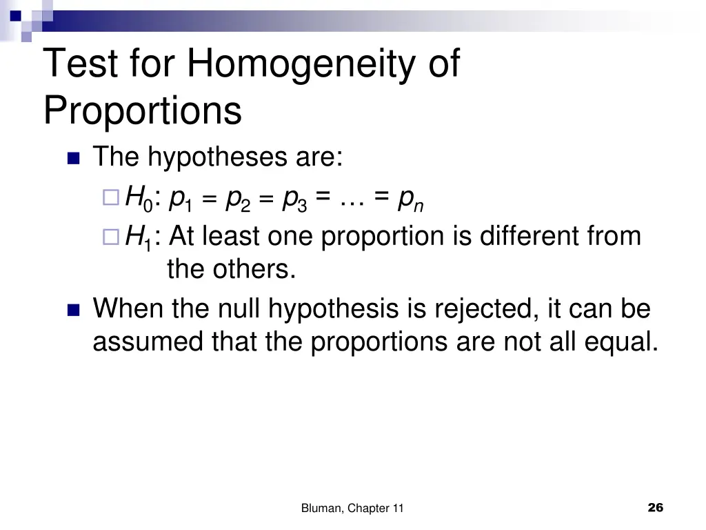 test for homogeneity of proportions