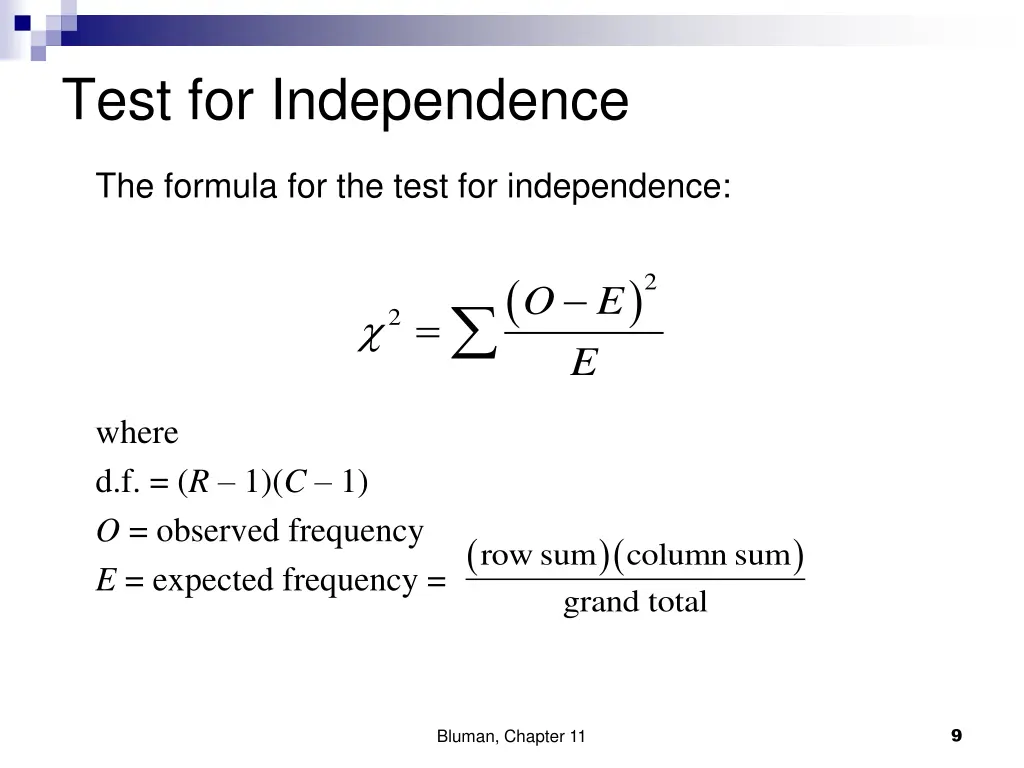 test for independence 2