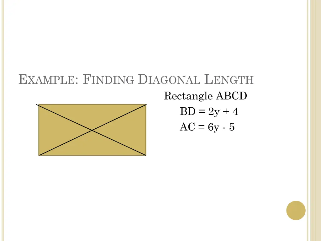 e xample f inding d iagonal l ength