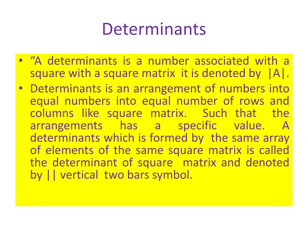 determinants
