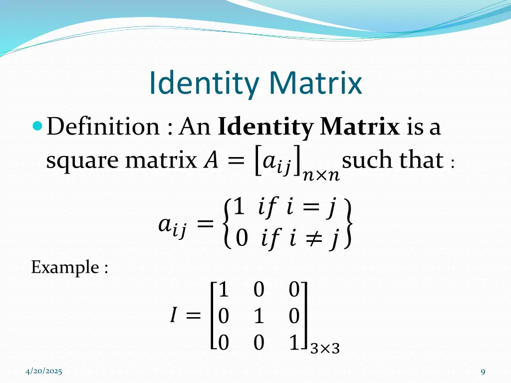 identity matrix