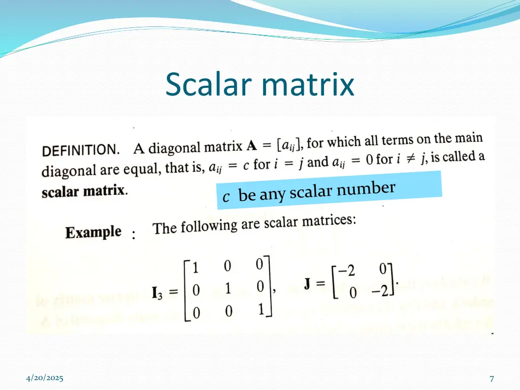 scalar matrix
