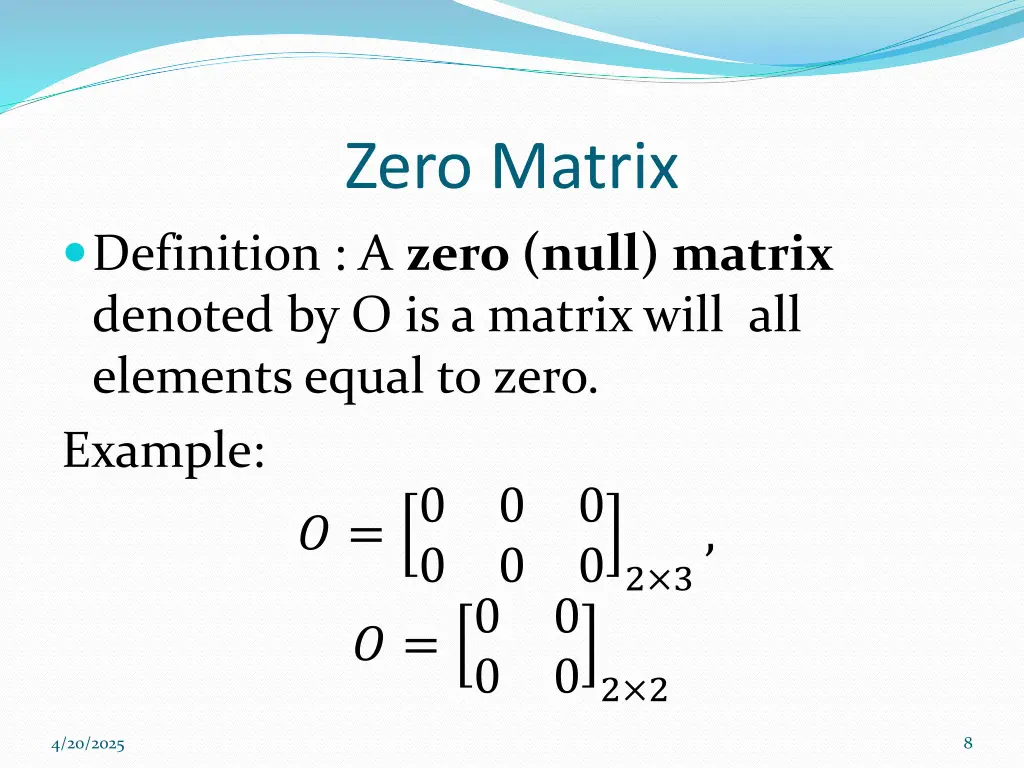 zero matrix
