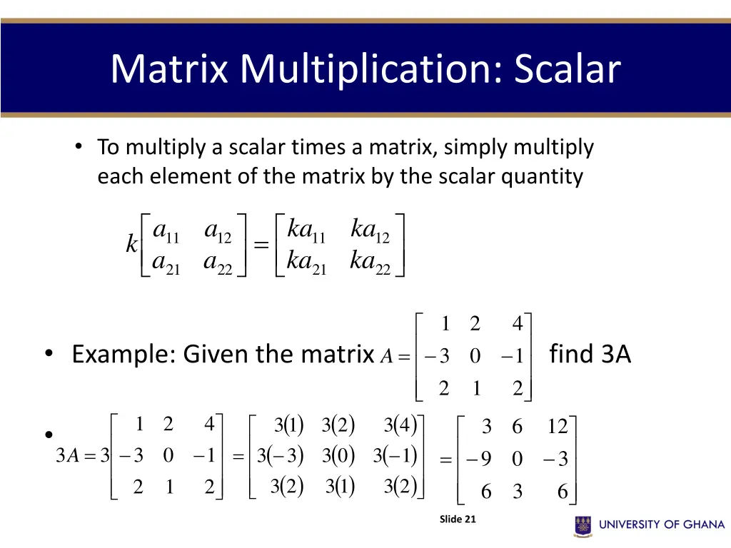 matrix multiplication scalar