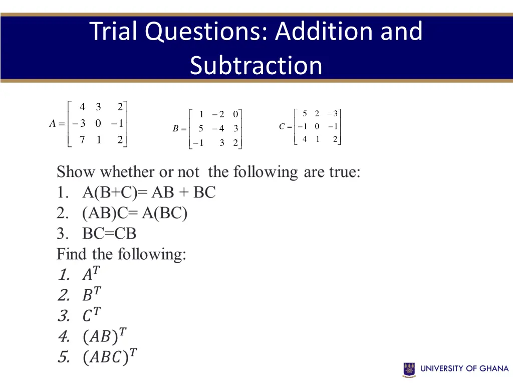 trial questions addition and subtraction