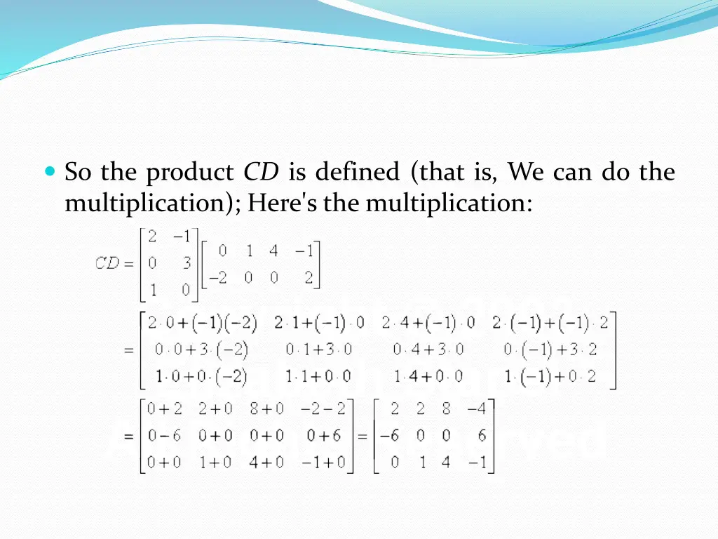 so the product cd is defined that