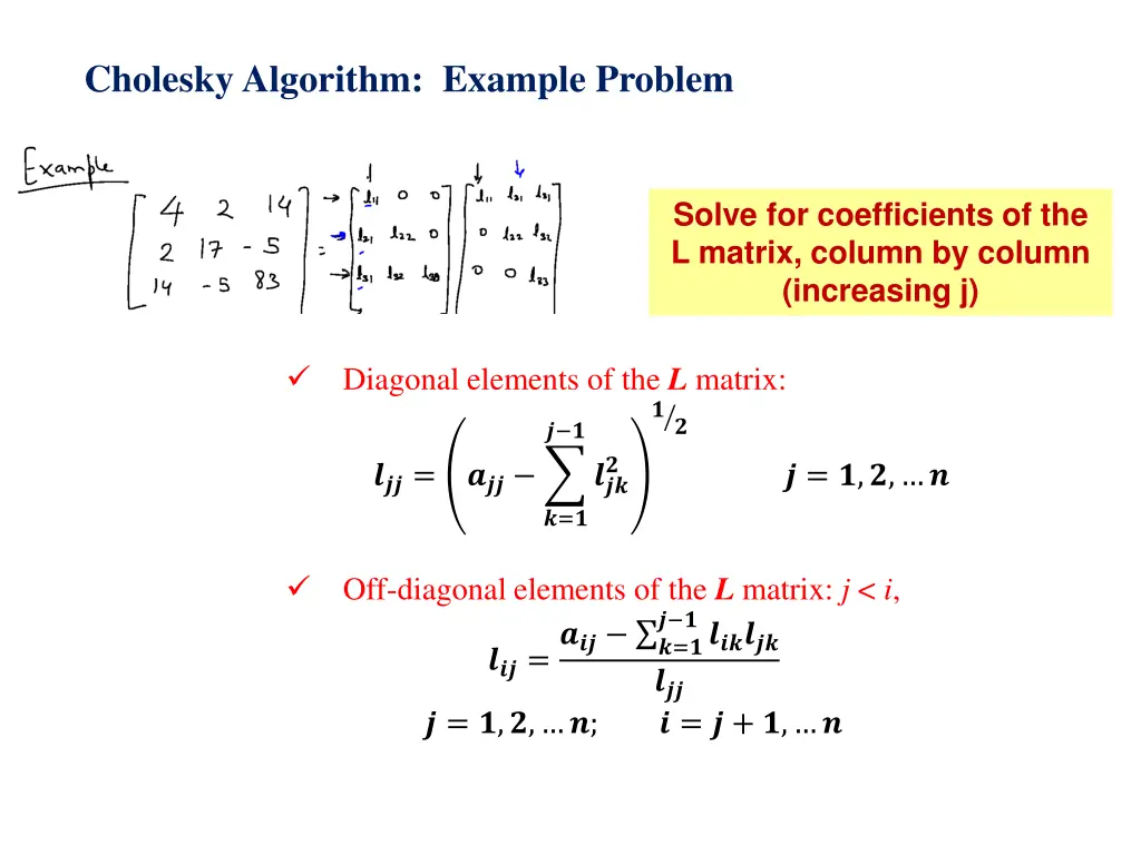 cholesky algorithm example problem 1