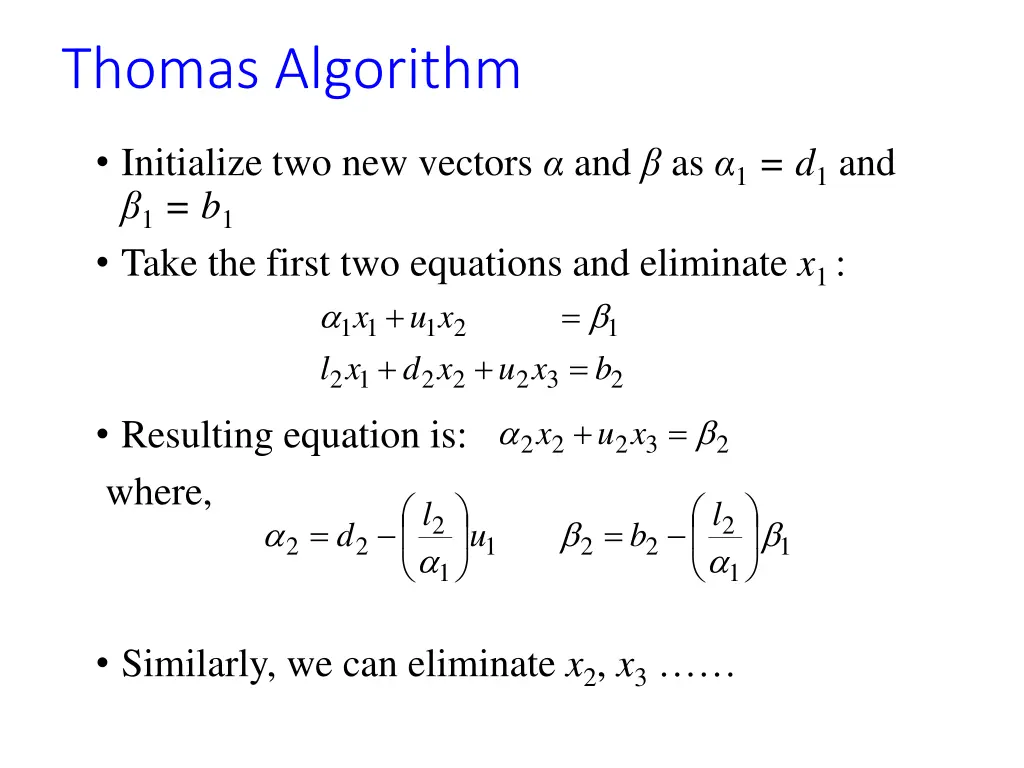 thomas algorithm