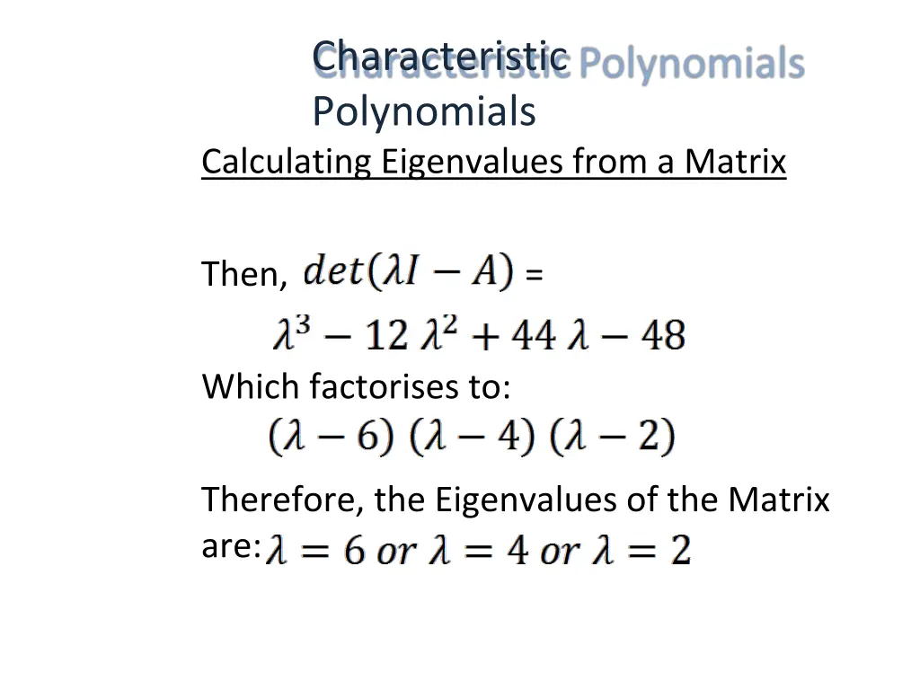 characteristic polynomials 4