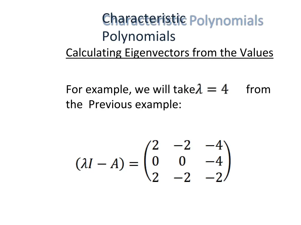 characteristic polynomials 6