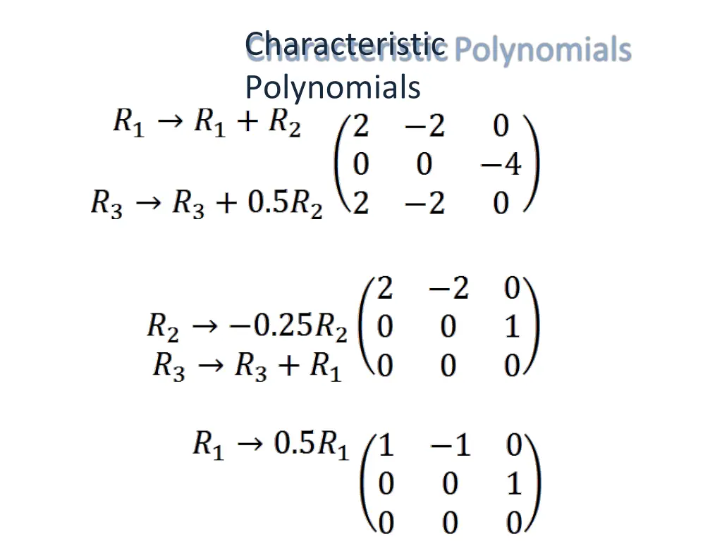 characteristic polynomials 7