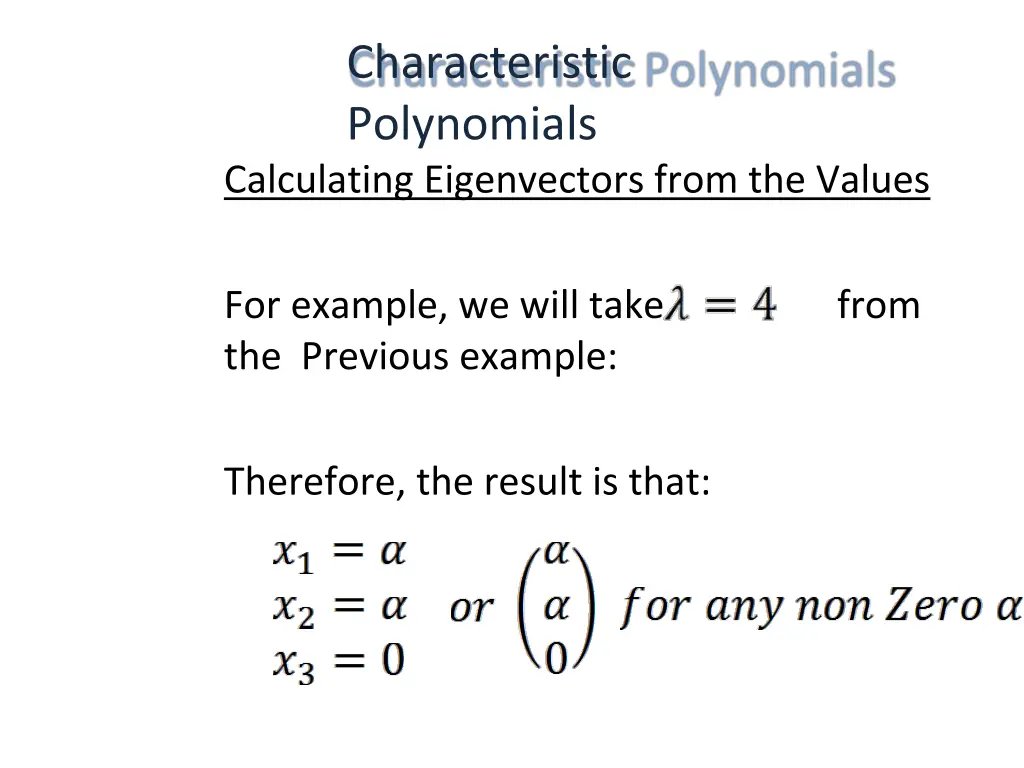 characteristic polynomials 8