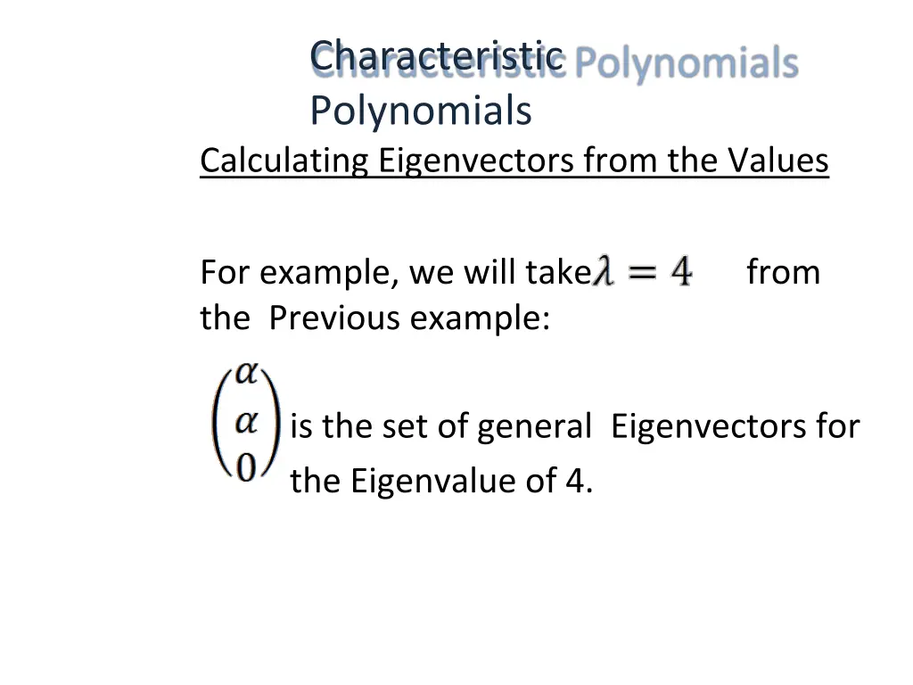 characteristic polynomials 9