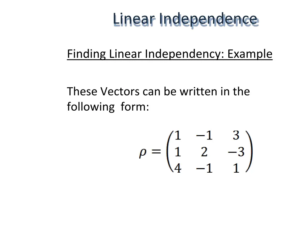 linear independence 12