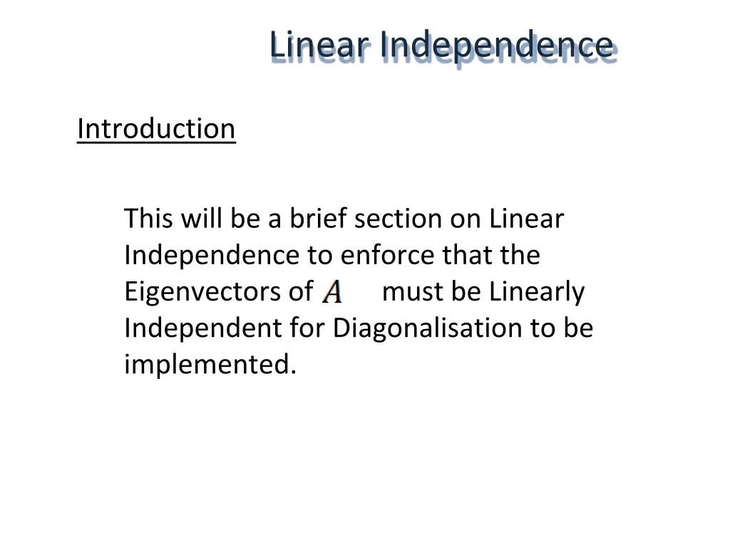 linear independence