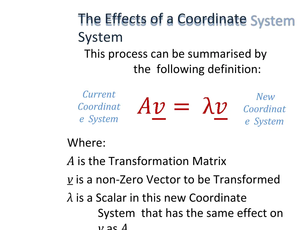 the effects of a coordinate system 2