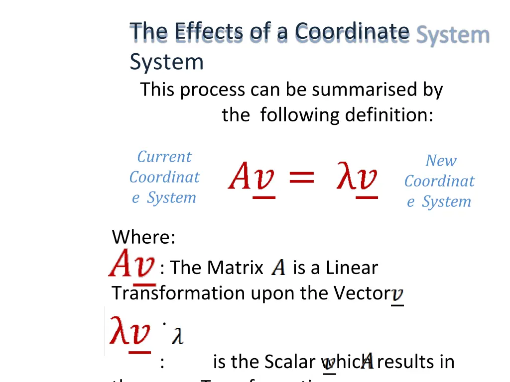 the effects of a coordinate system 3