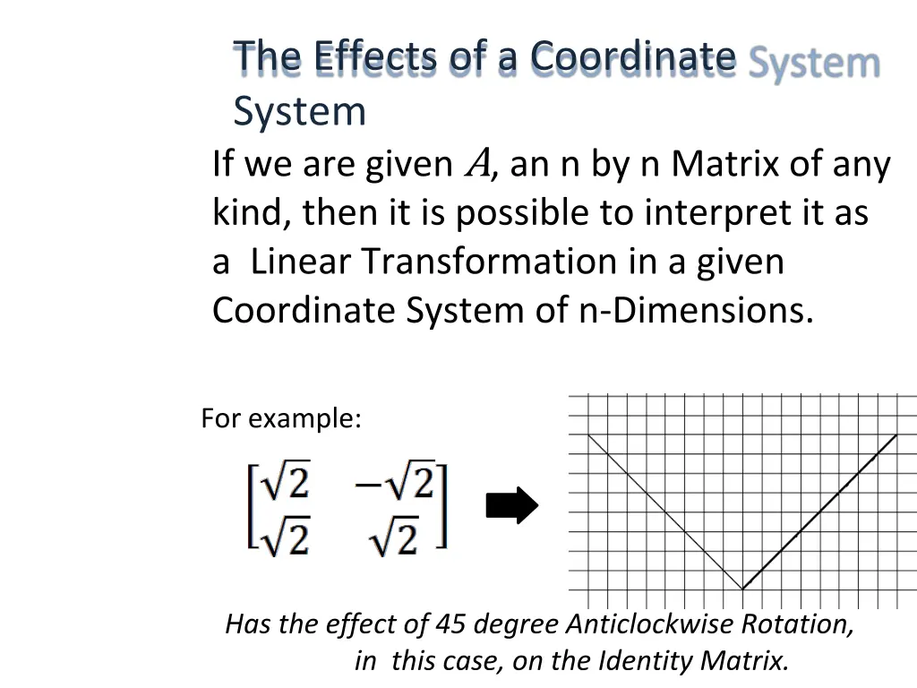 the effects of a coordinate system
