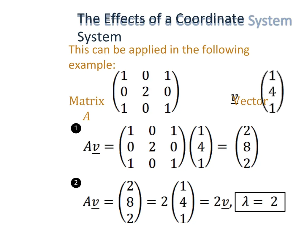 the effects of a coordinate system this