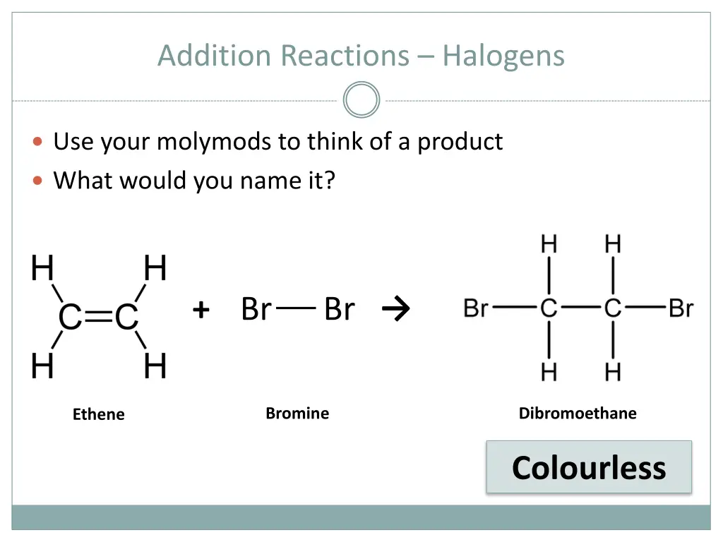 addition reactions halogens 1