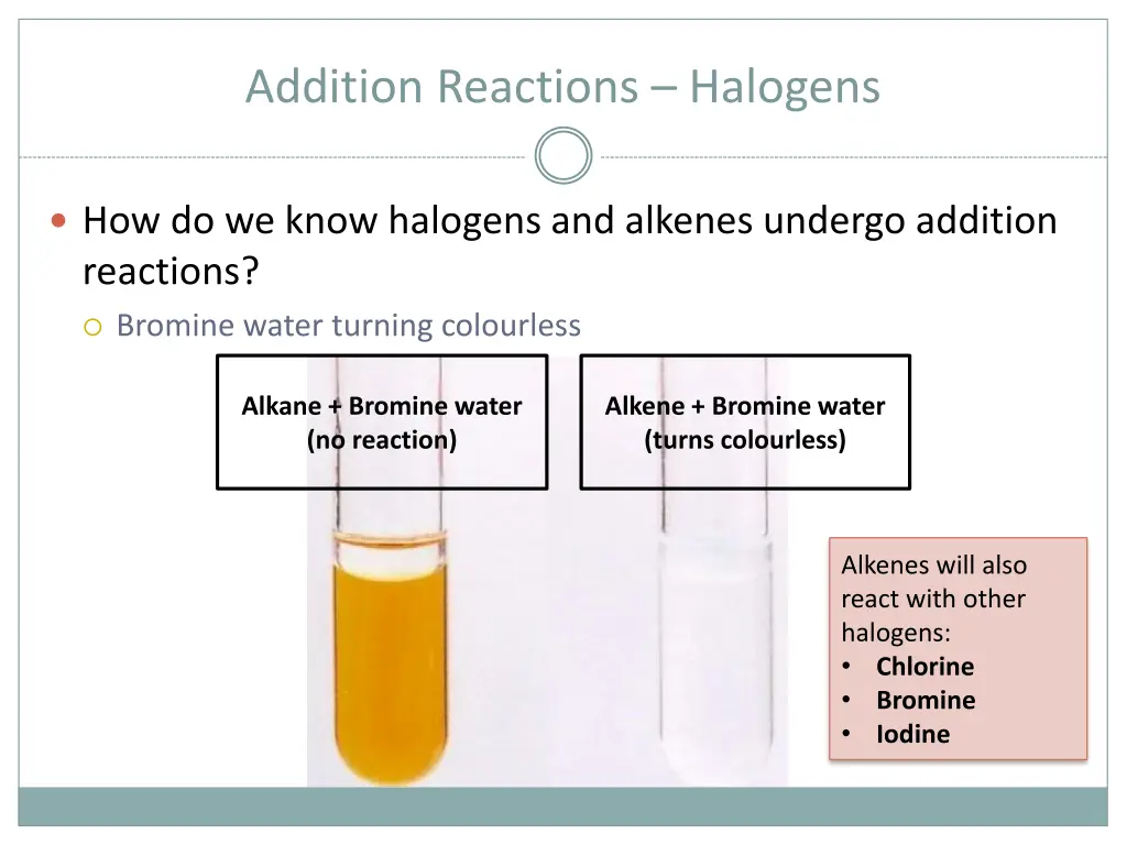 addition reactions halogens