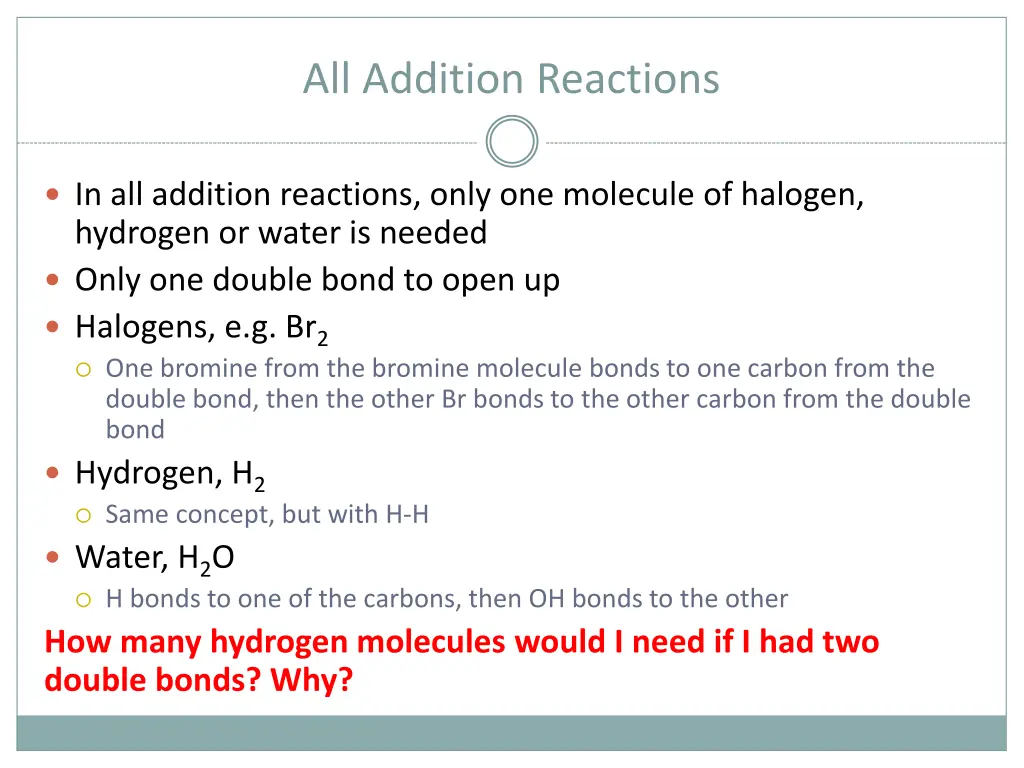 all addition reactions