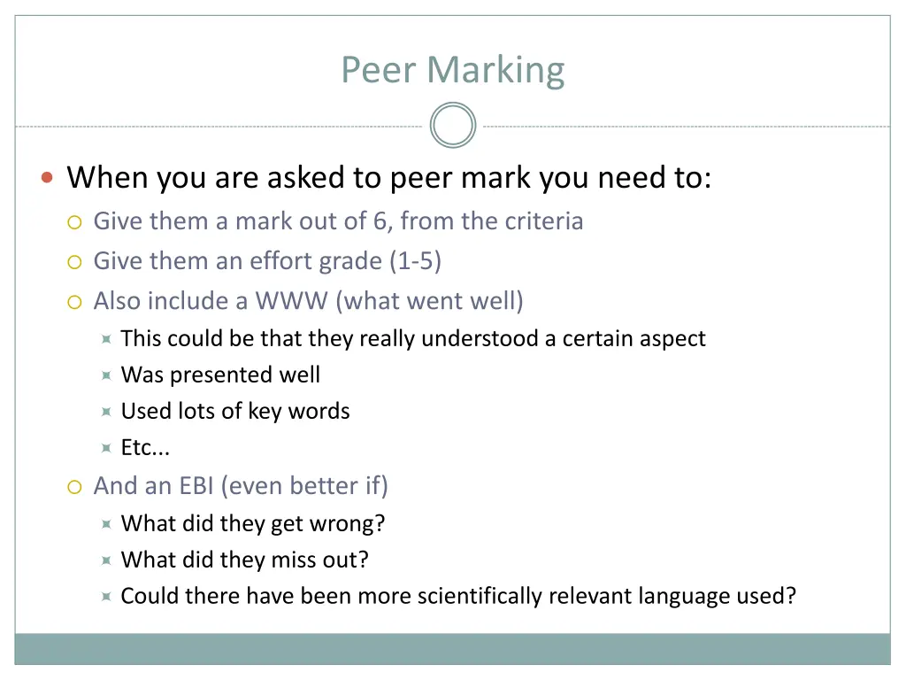 peer marking