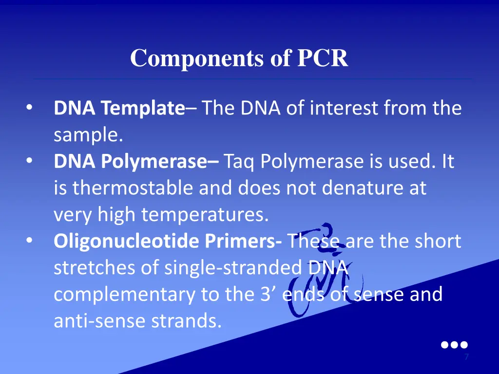 components of pcr