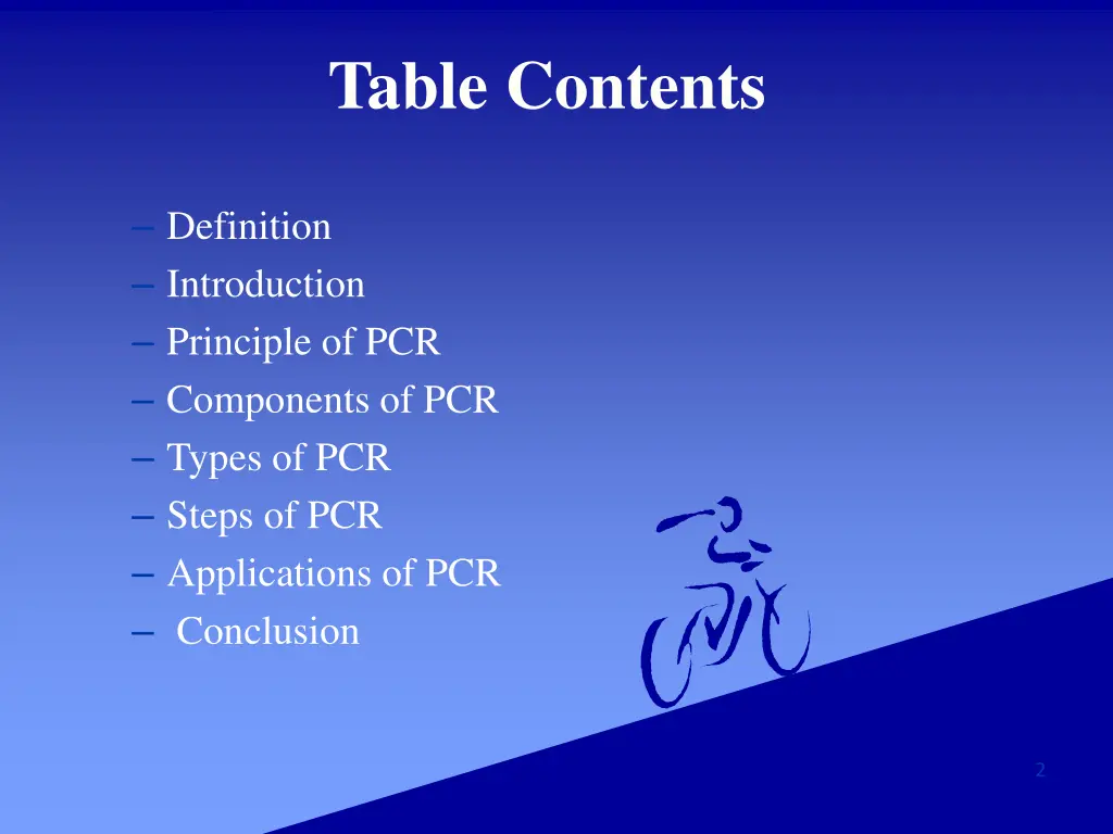 table contents
