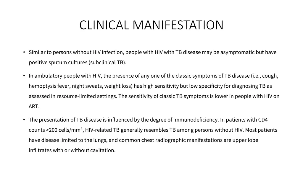 clinical manifestation