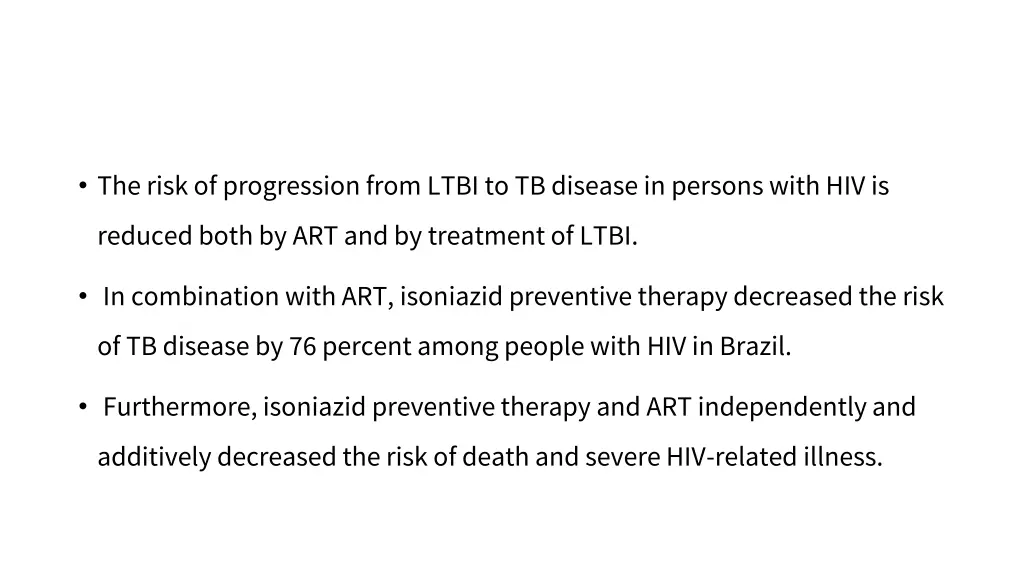 the risk of progression from ltbi to tb disease