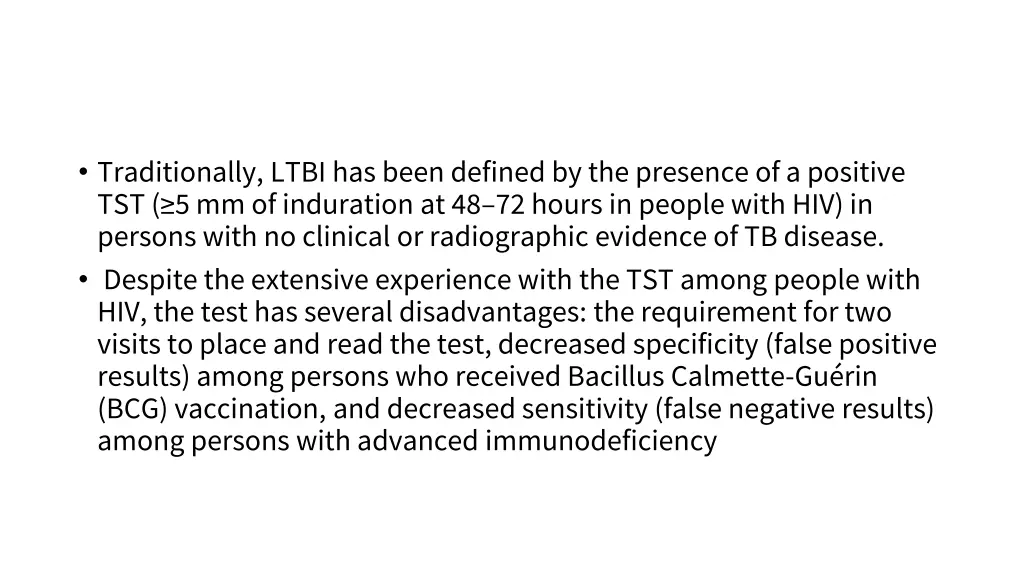 traditionally ltbi has been defined