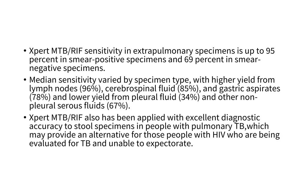 xpert mtb rif sensitivity in extrapulmonary