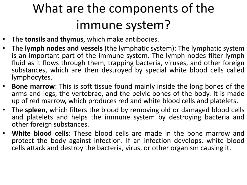 what are the components of the immune system