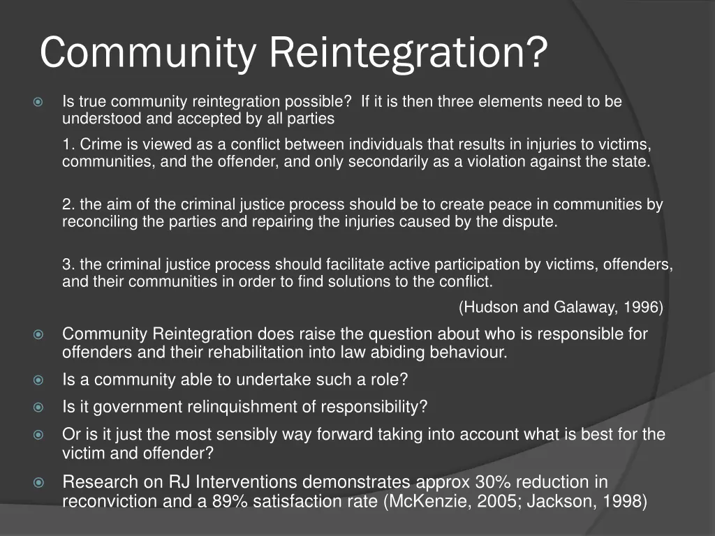 community reintegration